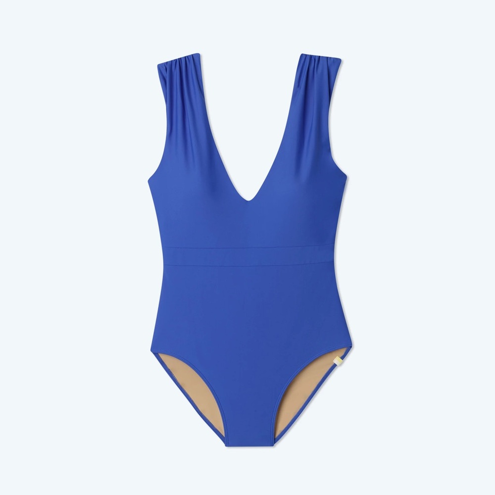 summersalt Royal Blue V-Neck One-Piece Swimsuit